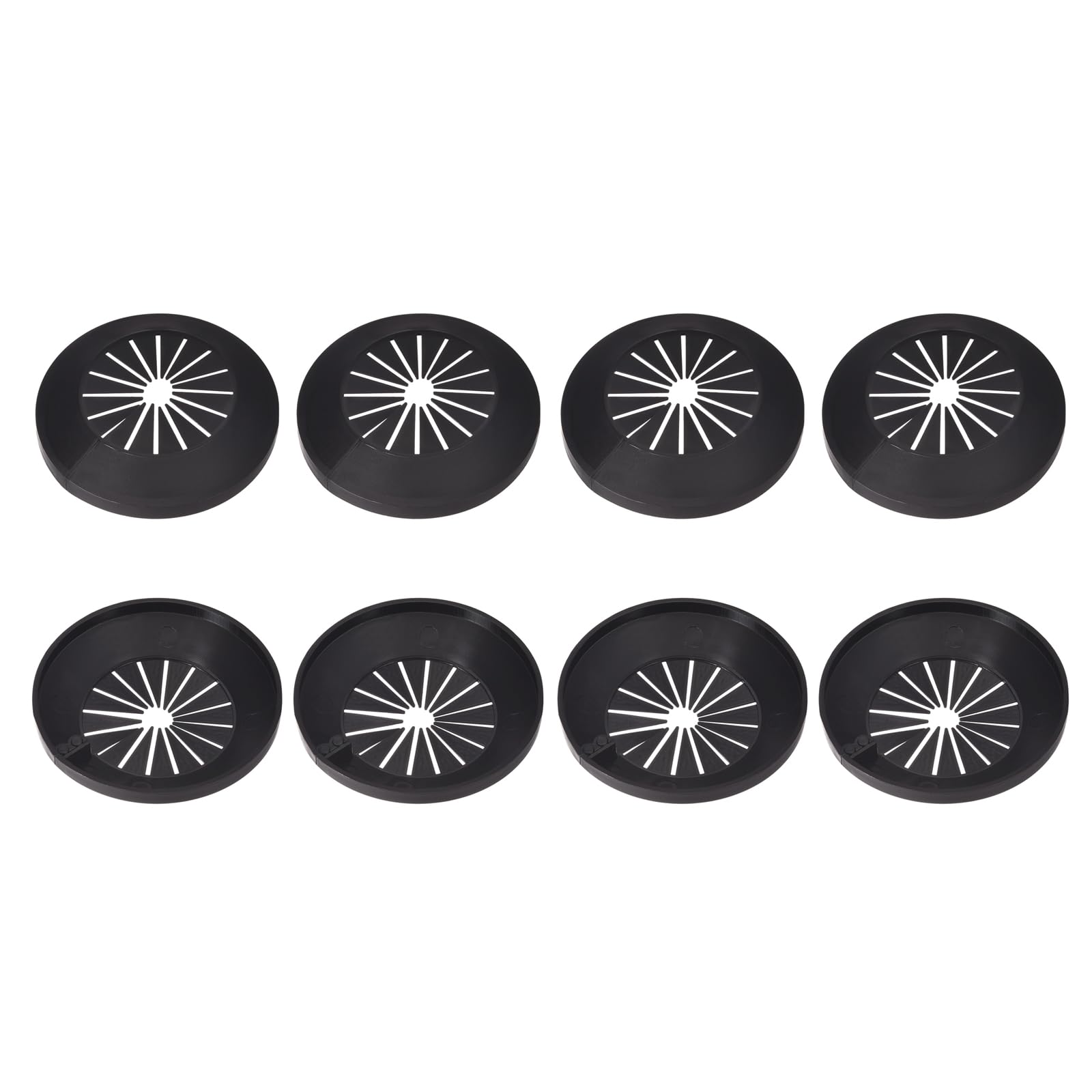 DTGN 75x13mm(DxT) Pipe Cover Decoration - 12Pack - Good for Bathroom Kitchen 15mm-40mm Dia Pipe - PP Plastic Escutcheon - Black
