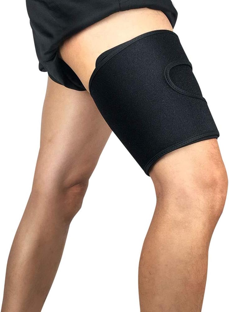 Fitstyle Women & Men Neoprene Adjustable Thigh Support Brace Thigh Compression Wrap Sleeve with Non-Slip Strap for Sore Quad, Groin & Hamstring Support