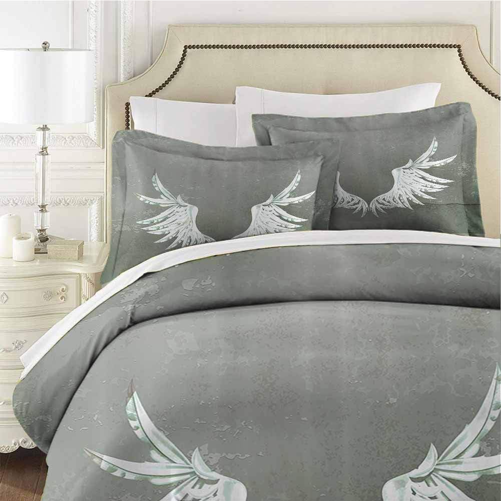 Amazon Com Grunge Home Decor Bedding 3 Piece Twin Bed Sheets Set Old Fashion Coat Of Arms Wings In Front Of Cracked Dirty Wall Royal Insignia Design Quilt 3 Piece Bedding Set Home Decoration