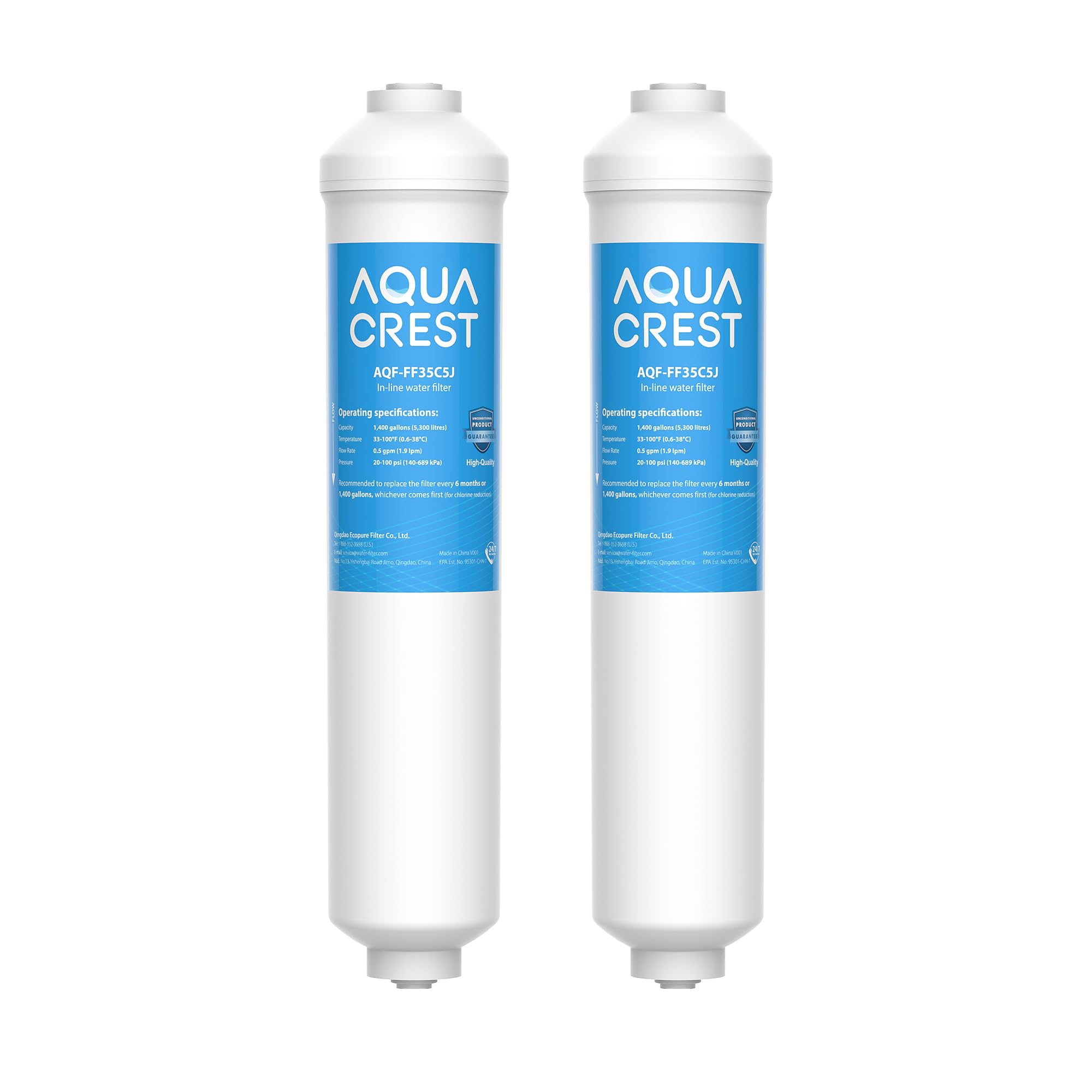 2X AQUACREST FF35C5J Fridge Freezer Water Filter, Replacement for Samsung (ONLY External) DA29-10105J DA99-02131B HAFEX/EXP American Style DA2010CB (2)