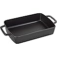 Staub Cast Iron 12-inch x 8-inch Roasting Pan - Matte Black, Made in France