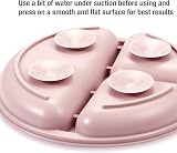 PandaEar Silicone Baby Plates 3 Pack Suction Divided Weaning Set Pink Linen view 4