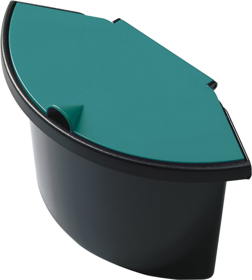 helit Linear H6106094 for Waste Paper Bin 2 Litre, Black/Green Lid