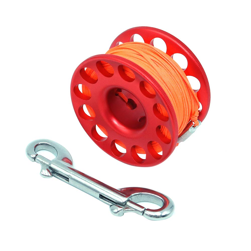 Namvo 30m Diving Finger Spool, Finger Reel Foot Dive Reel with P-Shaped Hook for Diving