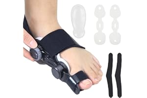 AARORO Bunion Corrector for Women & Men Big Toe,Bunion Relief,Bunion Fix with Soft Silicone Pad,Adjustable,Breathable & Anti-slip,Universal Size,All-Day Care for Your Feet,Black
