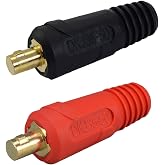 RIVERWELD TIG Welding Cable Panel Connector Plug DKJ35-50 315A 2pcs | with Red and Black Color Dinse-Style Quick Fitting