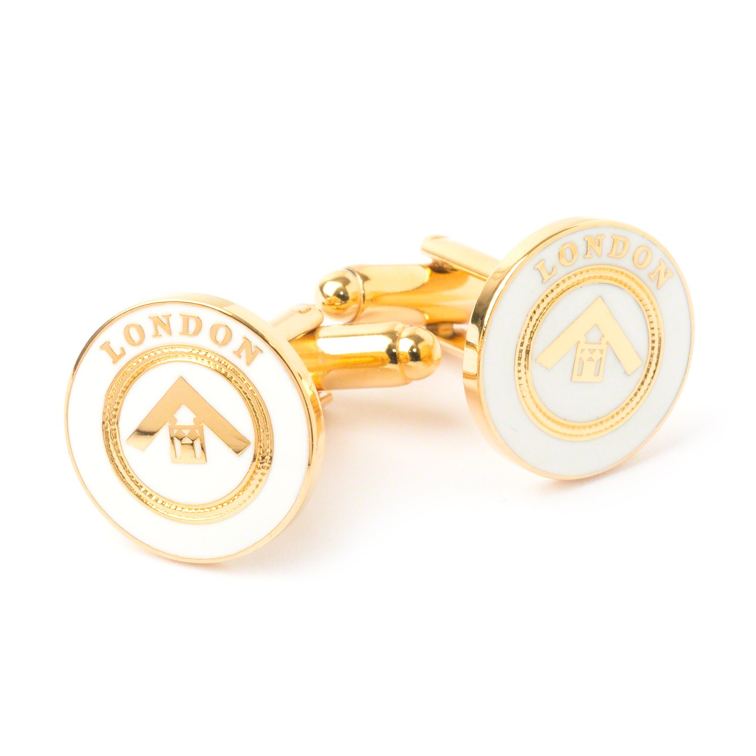 THE MASONIC COLLECTION - London Grand Rank Cufflinks for Men - Gold Plated - Comes in Velvet Pouch - Freemason Gifts for Men