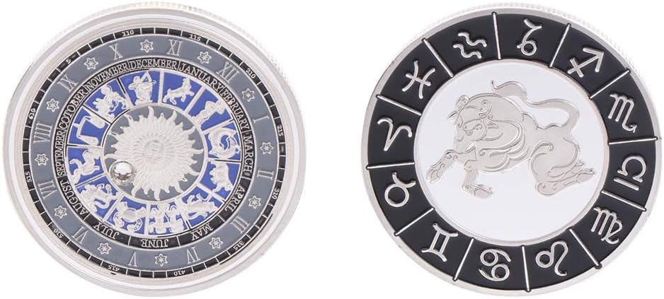 Yeptop Commemorative Coin Plated Constellation Taurus Souvenir Arts Collection