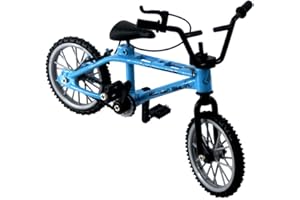 SHUOHU 1/18 Diecast Bike Action Figure Toy,Mini Finger Mountain Bike Bicycle Art Crafts Desktop Decor - Blue