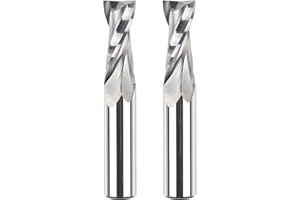 SpeTool 2PCS Upcut Spiral Router Bits 1/2 Shank with 1/2 inch Cutting Diameter, Solid Carbide CNC Wood Mortise Router Bit Set