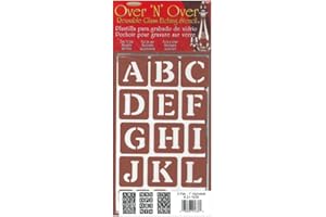 ARMOUR ETCH Armour Products Etch Over N Over Stencil with 1.5-Inch Letters, 3 Sheets