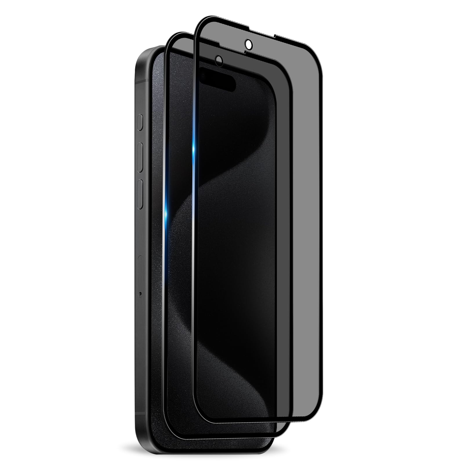 NicMool 2 Pack for iPhone 15 Pro Max Privacy Screen Protector, Anti-Spy Tempered Glass Film Scratch-Resistant Bubble-Free Full Coverage for iPhone 15 Pro Max