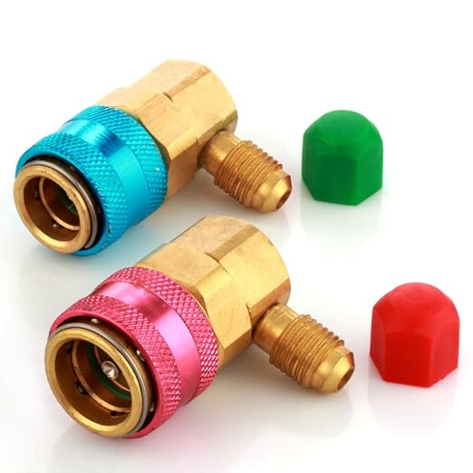 Flexzion Car AC R134a Quick Connectors System Port Adapters Couplers