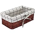 Wicker Storage Basket, Rectangular Storage Basket，Natural and Decorative, Arts and Crafts. (Brown)