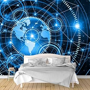 Wall Murals for Bedroom Secitific Mechanical Feeling Pictures Removable Wallpaper Peel and Stick Wall Stickers - 66x96 inches