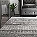 nuLOOM 4x6 Moroccan Blythe Area Rug, Dark Grey, Faded Bohemian Design, Stain Resistant, For Bedroom, Dining Room, Living Room, Hallway, Office, Kitchen, Entryway