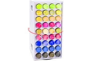 Yrangee Acrylic Paint Organizer, 2 oz Craft Paint Holder Rack with 72 Holes, 360° Spining Craft Storage Organizer Tower for Apple Barrel, Folkart Desk Organizer