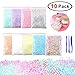 Easter Day Gifts, 10 Packs Spring Colors Pastel Foam Beads Kit for Slime Making, with Slime Making Tools, DIY Art Crafts for Homemade Slime, Foam Balls Pack, 1.75 Oz, 70,000 Beads