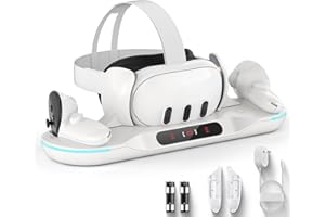 Dxldfks Auto-Clamping Charging Dock for Meta Quest 3 and Accessories Controllers