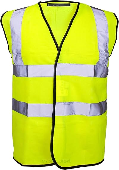 MyShoeStore Hi Vis Vest 2 Band & Brace Yellow Orange EN ISO 20471 Class 2