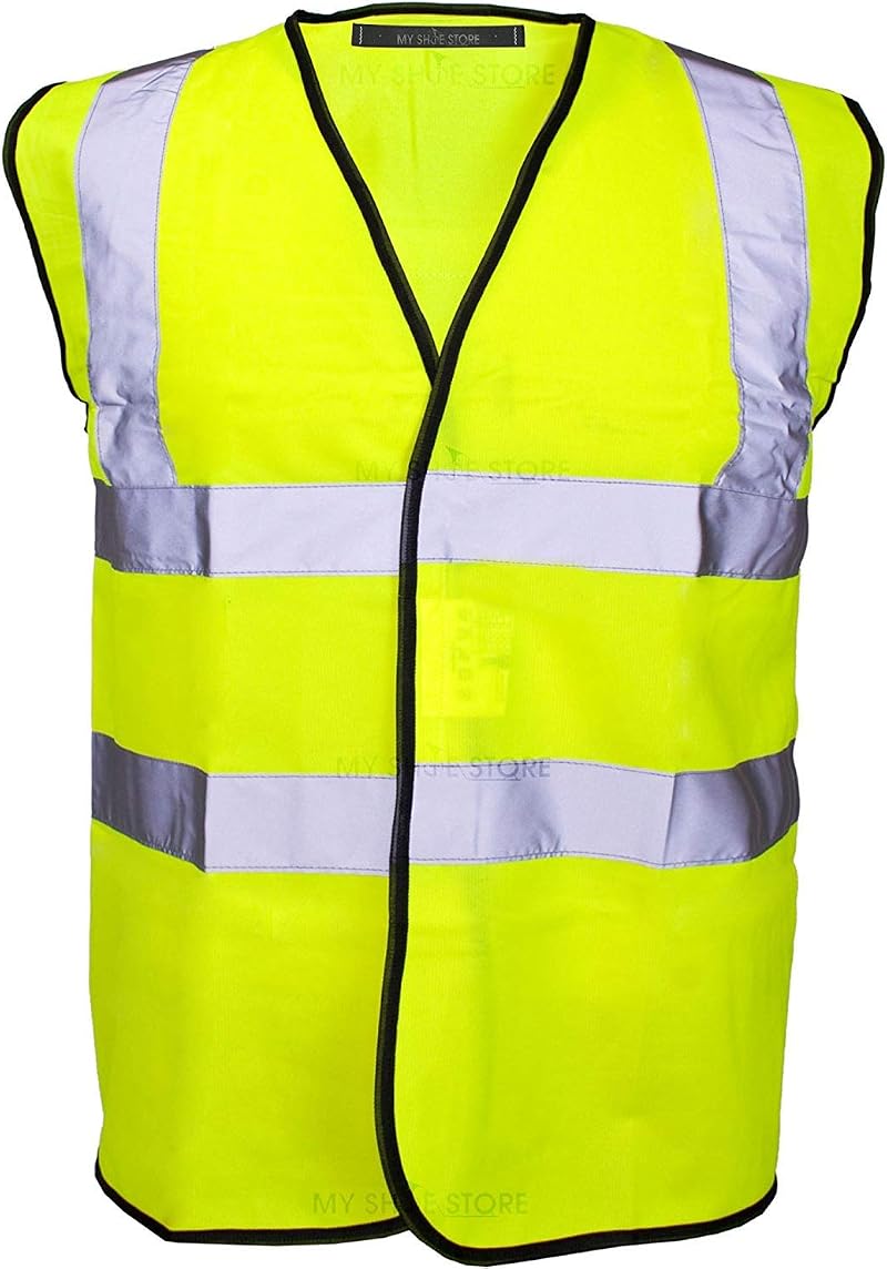 MyShoeStore Hi Vis Vest 2 Band & Brace Yellow Orange EN ISO 20471 Class 2