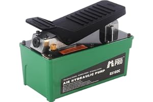 HYDRAULIC PRO 10,000 PSI Air Hydraulic Pump, 1.6L Reservoir, NPT 3/8" Oil Outlet, NPT 1/4" Inlet, Foot Pedal Operated, for Auto Body Frame Machines, Hydraulic Press, and Hole Punch, Green
