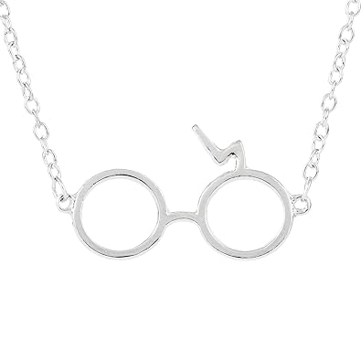 Heazon Blitz Gläser Silber Kette mit Anhänger Lang 55cm Geschenk Schmuck