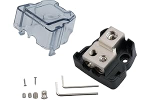 Car Audio Power Distribution Block 2 Way 3 Way 4 Way Junction Box with Zinc Alloy Ground Distributor 1-in-2-out 4GA IN+2x8GA 