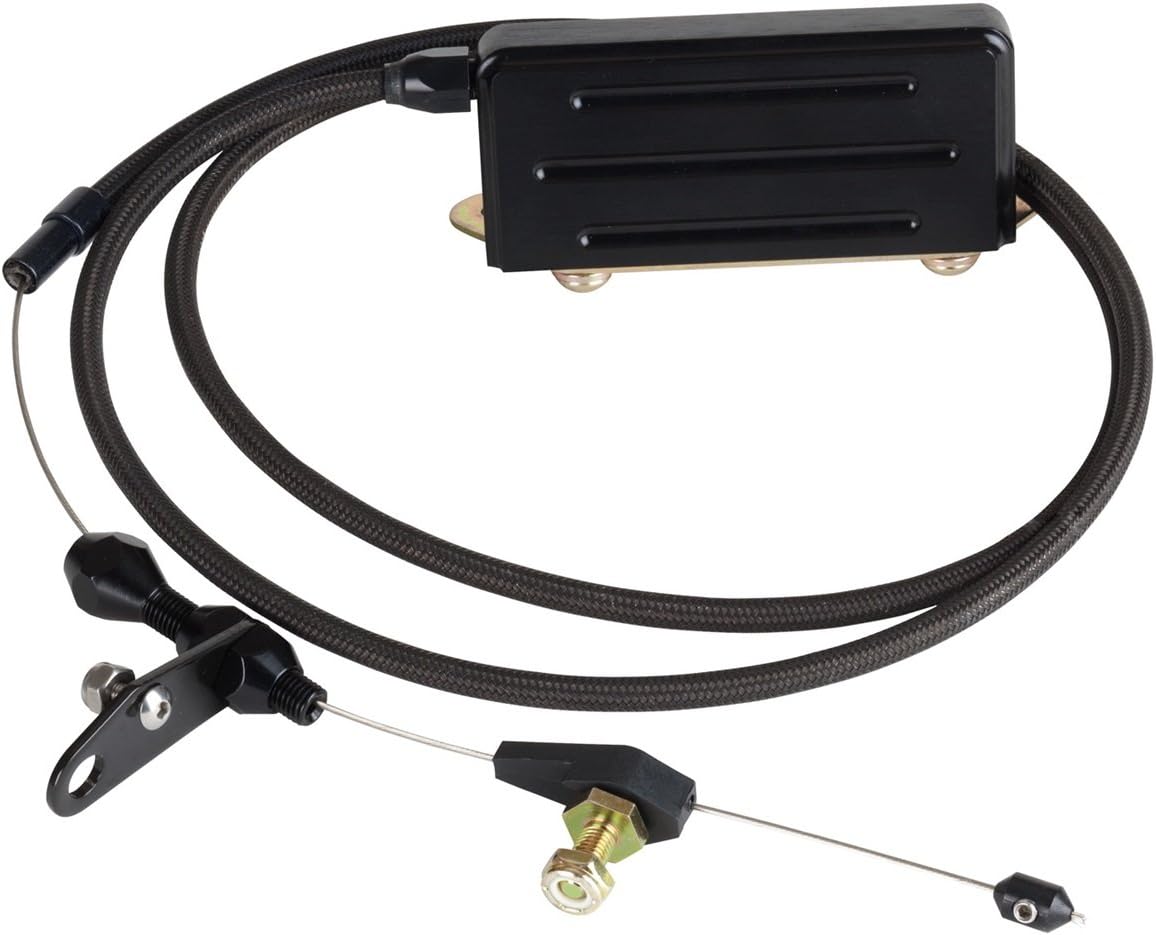 Lokar XKD-2400HT Kickdown Cable Kit with Black Stainless Steel Housing and Black Aluminum Fittings for GM TH-400 Transmission