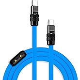 chubbycable Black Chubby Pro - Samurai Cable 240W USB-C Cable Silicone Fast Charging USB C Charger Cord Compatible with iPhone 17-15 Series iPad Galaxy Series, Blue, Type-C to Type-C, 6.6FT