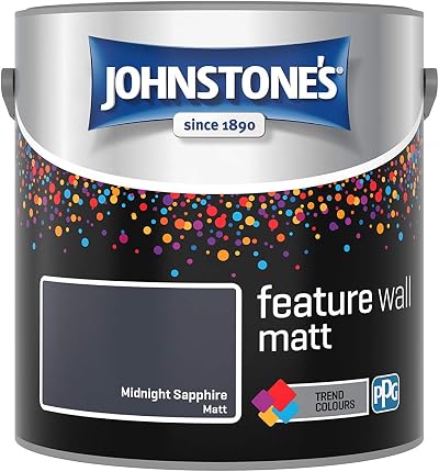 Johnstone's Feature Wall Matt Emulsion Paint Midnight Sapphire 2.5L
