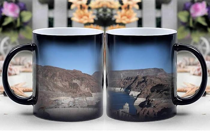 Amymami Personalized Gifts Heat Changing Magic Coffee Mug - Boulder Dam Las Vegas Nevada Hoover Dam Dam