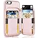 ZVE Case for Apple iPhone 6 Plus and iPhone 6s Plus, 5.5 inch, Leather Wallet Case with Credit Card Holder Slot Zipper Wallet Pocket Purse, Cover for Apple iPhone 6 Plus / 6s Plus - Rose Gold