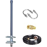 GTOMNI Meshtastic 915MHz Lora Antenna Fiberglass Antenna 915MHz with 16.4Ft Low Loss 3D-FB RG58 Cable for Helium Hotspot RAK Nebra Bobcat 300 Hotspot HNT Miner Heltec V3 RAK Meshtastic LORA Gateway