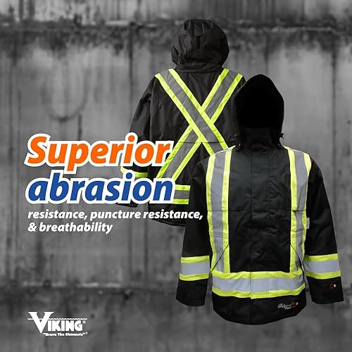 Viking Professional Insulated Journeyman 300D Trilobal Rip-Stop FR Jacket  Waterproof Flame Retardant Hi Vis - Main Image