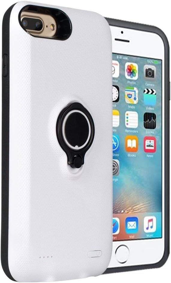 Liphier iPhone 6 plus/6s Plus Battery Charger Case, 3700mAh Ultra Slim Protective Rechargeable External Portable Charging Case with Kickstand for iPhone 6 plus/6s Plus/7 Plus/8 Plus 5.5" (White)
