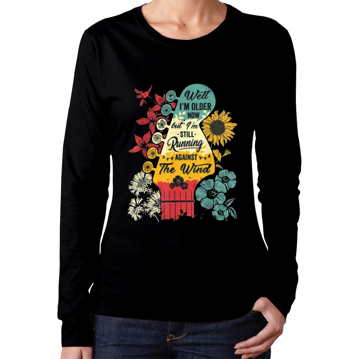 Womans Well I'm Older Now But I'm Still Running Against The Wind Bob Seger Tee T Shirt