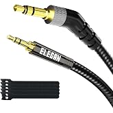Elecan 135 Degree 3.5 mm to 2.5 mm Headphone Cable Wire AUX Cord 10 Ft-Angled Thin Audio Replacement Accessories for Bose 700 QuietComfort QC Noise Cancelling Headphones JBL Bluetooth Earphones