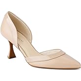 JENN ARDOR Women's Pumps Low Heels Pointed Closed Toe Kitten Dress Shoes for Women Comfortable Stiletto Heeled Sandals Classic Wedding Party D'Orsay Work Pumps