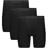 Hanes mens Originals Supersoft Boxer Brief Underwear, Total Support Pouch Boxer Briefs for Men, Long Leg & Regular, 3-pack