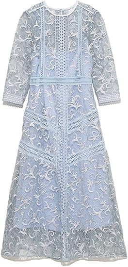 Amazon Co Jp フレイ アイディー ワンピース オーガンジーレースワンピース レディース Blu 日本 0 日本サイズ7 号相当 服 ファッション小物