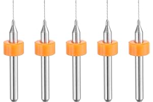 uxcell PCB Drill Bits 0.4mm Tungsten Carbide Rotary Tool Jewelry CNC Engraving Print Circuit Board Micro Drill Bits 1/8 Inch Shank 5 Pcs