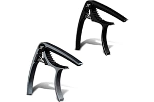GUITARX X1 Capo for Acoustic Guitar, Electric Guitar Capo - Also For Bass, Ukulele, Banjo and Mandolin - #1 Brand Among Guitar Capos - Aluminum Alloy, 2-Pack