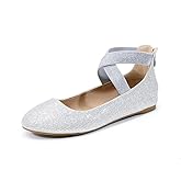 DREAM PAIRS Women's Comfortable Fashion Elastic Ankle Straps Flats Shoes