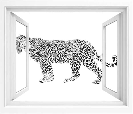 Amazon サファリの装飾 壁紙風景画 壁飾り絵 100x70 Cm ジャガーヒョウハンタープレデタースポットカモフラージュデザインファッショナブルな イラスト白黒 窓ポスター インテリア 壁飾り 風景ステッカー 剥がせる ウォールステッカー オンライン通販