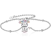 Yorionke Highland Cow Bracelet 925 Sterling Silver Cute Animal Bracelet Cow Jewelry Gift for Women