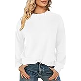 Elesomo Womens Sweatshirts Cotton Crew Neck Casual Long Sleeve Pullover Tops