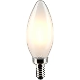 Satco S21830 5.5 Watt B11 LED Bulb, Frosted, Candelabra Base, 2700K, 500 Lumens, 120 Volt, 2-Pack