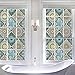 DKTIE Window Cling Stained Glass with Installation Tools Window Film Decorative Window Film Vinyl Non Adhesive Privacy Film, for Bathroom Shower Door Heat Cotrol Anti UV, 35.4