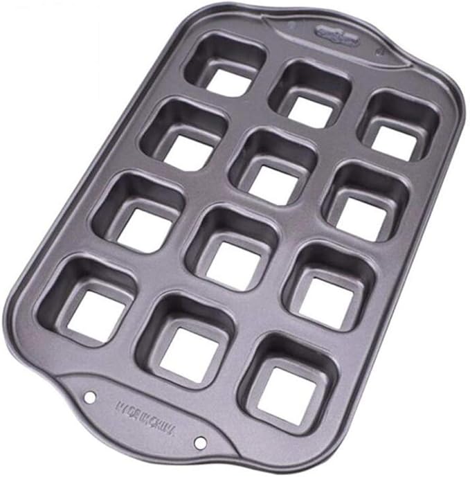 12 Cup Mini Square Tart Cheesecake Pan, NonStick Pie